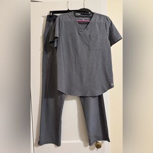 Easy Stretch Gray Scrub Set